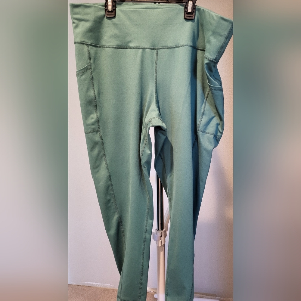 Ideology Womens Teal Leggings